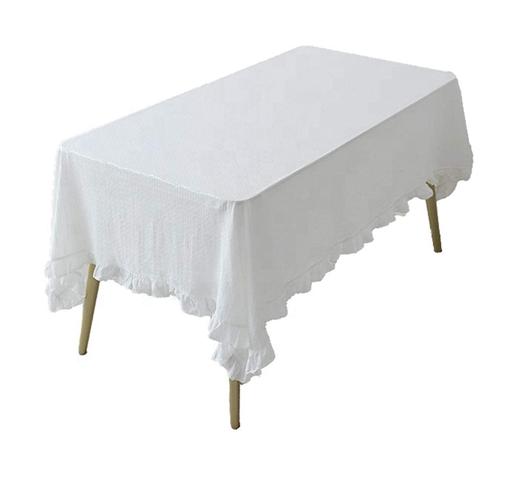 French Ruffled Cotton Tablecloth