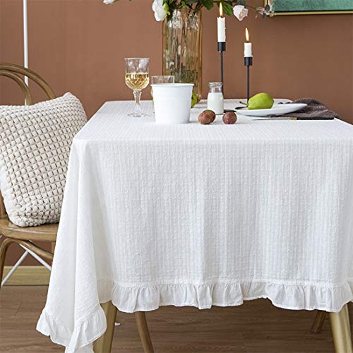French Ruffled Cotton Tablecloth