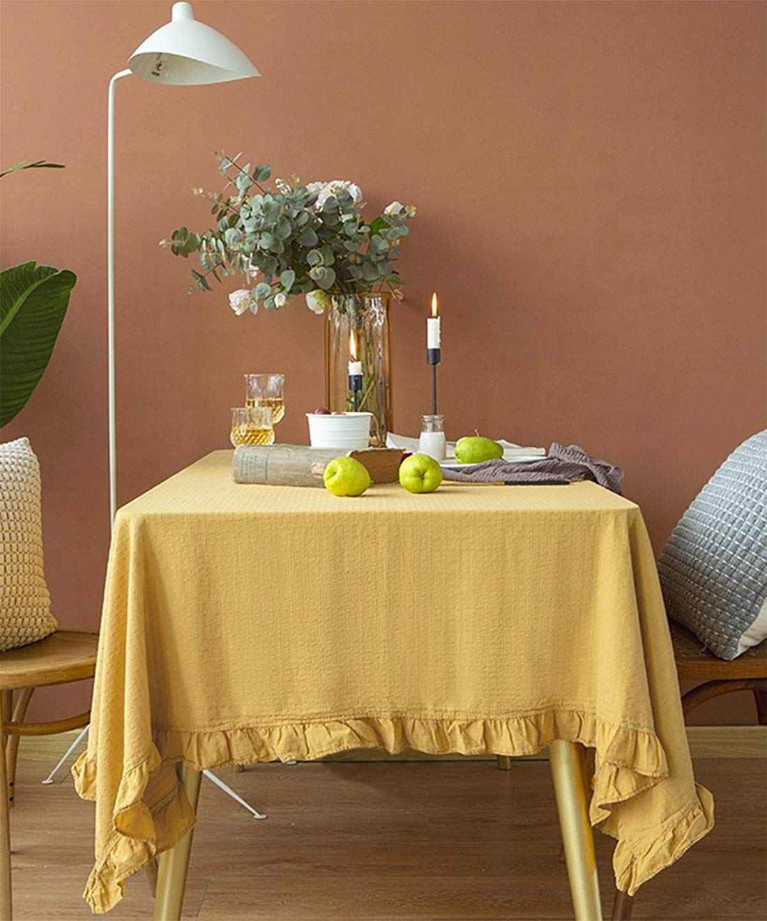 French Ruffled Cotton Tablecloth