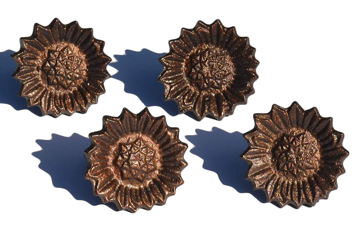 Antique Sunflower Napkin Rings — Set of 4