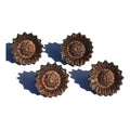 Antique Sunflower Napkin Rings — Set of 4